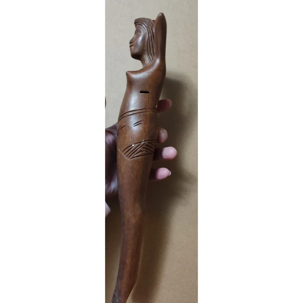 Vintage Wooden Nude Lady Nut Cracker Risqué Hand Carved Mid Century Modern 14